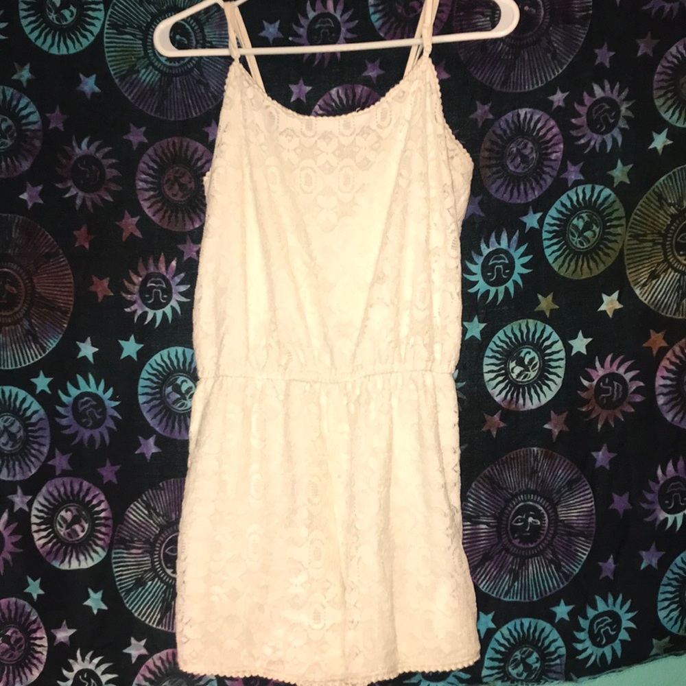Cream/White Lace Romper